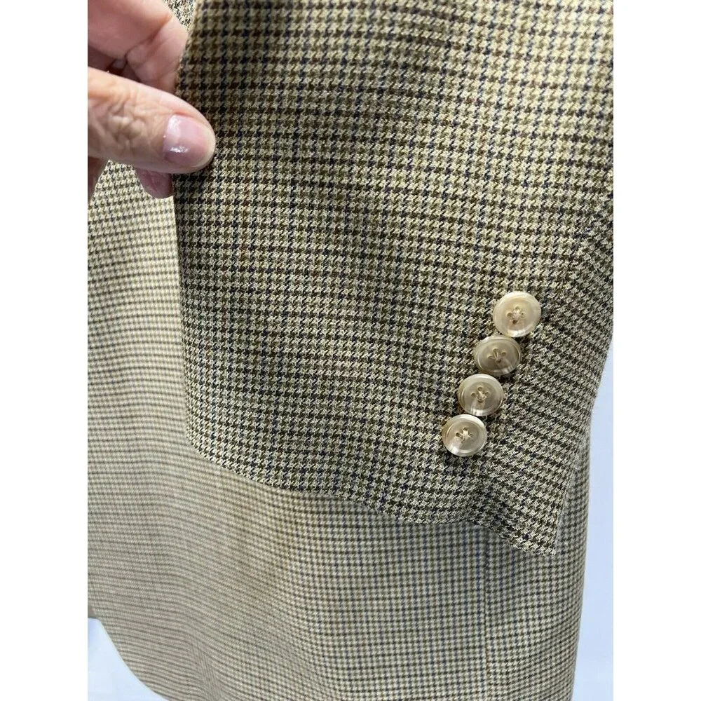 Lauren Ralph Lauren Mens Blazer Jacket Size 48L Long Silk Wool Two Button Single